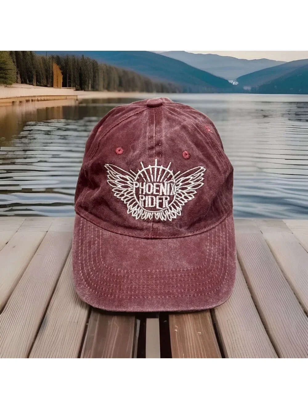 Phoenix Rider Flying On Wings Of Fire Metamutant Telekinesis Red Baseball Cap